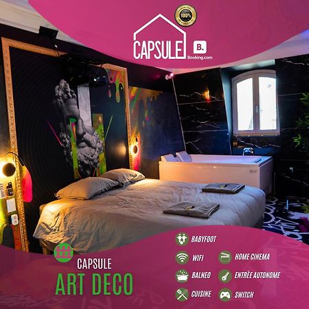 Capsule Art Deco - Jacuzzi - Netflix - Home Cinema - Arcade De Jeux & Nintendo Switch - 2 Chambres - Filet Suspendu Valenciennes Ngoại thất bức ảnh